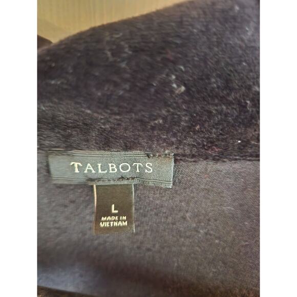 Talbots Small Black Velour Jacket Full Zip Pockets Size Large - Picture 3 of 9